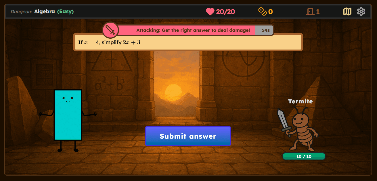 Screenshot showing fight scene from 11+ game